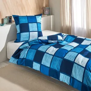 Комплект постельного белья Dream Sleep Mako-Satin Verso denim 155x220 см + 80x80 см