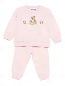 Спортивный костюм с длинными рукавами и логотипом Moschino Kids, розовый