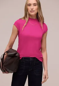 Футболка с высоким воротником mit (базовая) Street One, Magenta Dream
