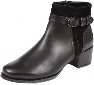 Женские формальные ботильоны Pazzion с закрытой округлой молнией, на низком массивном каблуке, с ремешком и пряжкой, короткие ботинки, стильные профессиональные туфли, размеры 4-16 US, Black