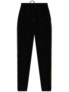 Спортивные брюки с жаккардовым логотипом Versace, черный