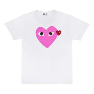 Футболка colored heart tee 'white pink' Comme Des Garcons Play, белый