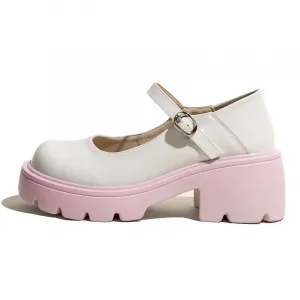 Earl Cat Женские туфли Мэри Джейн на массивном каблуке розовые, цвет Pink