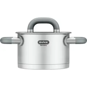 Кастрюля Mulex Lugano с силиконовыми ручками, серебряный