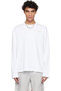 Casablanca Белая футболка с длинными рукавами с эффектом глитча и орхидеей