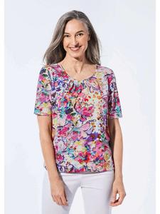 Футболка с принтом и изысканными деталями в красочных/узорчатых дизайнах GOLDNER