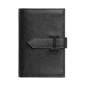 HERMES Мини бумажник Bearn Madame из телячьей кожи мужской 89 черный