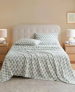 Комплект постельного белья из хлопковой фланели с оригинальным принтом, 4 предмета, размер King Madison Park, Ikat Tree