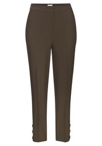 Узкие брюки со складками LASCANA, хаки
