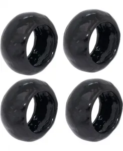 Набор из 4 колец для салфеток из текстурированного перламутра Saro Lifestyle, черный