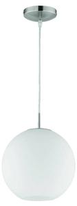 Подвесной светильник MeineWunschleuchte Lango, серебро - белый - опаловое стекло - 30 х 150 х 30 см