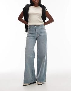 Джинсы Levi's 728 с высокой посадкой и широкими штанинами, светло-синего цвета