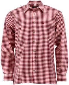 Мужская рубашка OS TrachtenВ для фестиваля Октоберфест, красная, клетчатая, оливковая, стандартного кроя