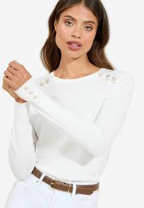 Джемпер Lipsy SCALLOP BUTTONED CREW NECK , Ivory/White
