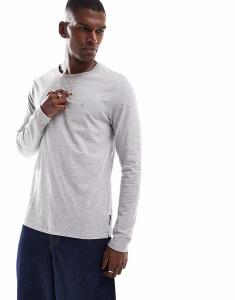 Футболка French Connection с круглым вырезом и длинными рукавами светло-серого цвета French Connection Mens