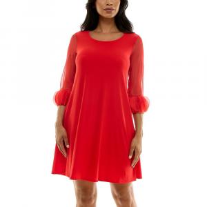 Женское платье-трапеция с карманами Nina Leonard, цвет Poppy Red