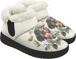 Женские зимние ботинки с утеплителем, удобные, с утолщенной подошвой, противоскользящие, с меховой подкладкой для улицы Gdxynsmny, Floral Dog