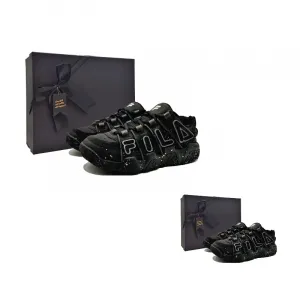 FILA FUSION Скользоустойчивые износостойкие мужские низкие винтажные баскетбольные кроссовки черные - черный, цвет Black