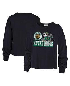 Женская темно-синяя рваная футболка с длинным рукавом Notre Dame Fighting Irish Bottom Line Parkway '47 Brand, синий