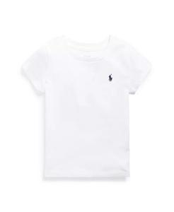 Футболка с коротким рукавом из хлопкового трикотажа для малышей и маленьких девочек Polo Ralph Lauren, белый