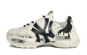 MLB Большие кроссовки Chunky Dark Shadow с нескользящей подошвой, износостойкие, унисекс, бежево-желтые