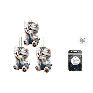 Очаровательный 3D котенок, подвеска Cat Pendant для внутреннего убранства автомобиля, подвесное украшение для машины, игрушка-амулет Handsome, черный
