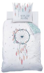 Постельное белье MTOnlinehandel Traumfänger Boho Federn, бирюзовый - белый - текстиль - 135 x 200 x 1 см