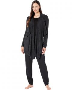 Свитер Barefoot Dreams Cozychic Lite Island Wrap, черный