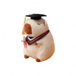 Очаровательная плюшевая кукла капибара в докторской шапочке для выпускного сезона, высота 23 см OU DI PIG