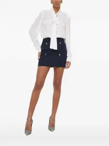 Блузка с длинными рукавами и бантом на воротнике Silvian Heach, белый