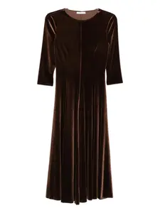 Бархатное платье миди Cenere Gb, коричневый