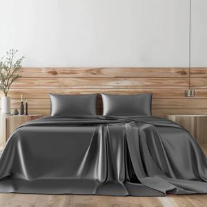 JRT Linen Комплект постельного белья из шелка тутового дерева 25 momme серый Elephant Grey
