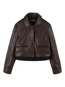 Куртка с тисненым логотипом KARL LAGERFELD KIDS, коричневый