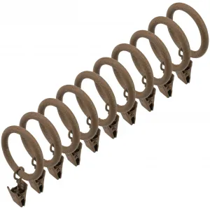 Кольцо для штор Liedeco, (набор, 10 шт., с зажимами), для карнизов Ø 16 мм, цвет rostbraun