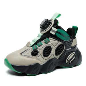 Скользоустойчивые противоударные амортизирующие износостойкие низкие детские повседневные кроссовки Kids' BOBDOG, серый/красный