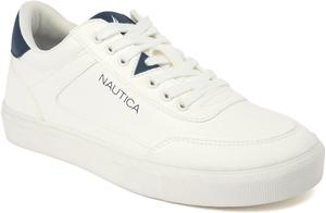 Мужская повседневная обувь Nautica, классические низкие лоферы на шнуровке, модные кроссовки - в стандартных и широких размерах, White-jansen