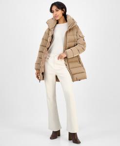 Женская пуховая куртка с капюшоном BCBG, Toffee