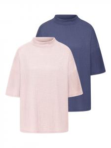 Рубашка с короткими рукавами розового и синего цветов LASCANA