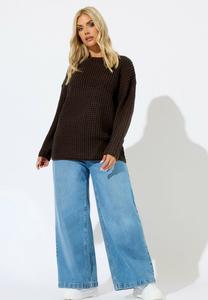 Джемпер Yours Clothing WAFFLE, Chocolate/Dark Brown