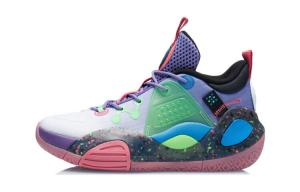 Детские баскетбольные кроссовки GS Mid-top Фиолетовый/флуоресцентный кислотно-зеленый/синий/красный Lining Young