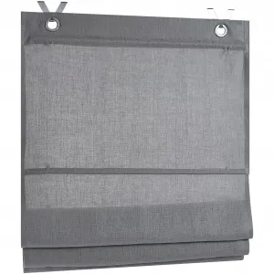 Римская штора Kutti "Metis", с крючком, без сверления, однотонная, непрозрачная, 100% лен, с крючками из нержавеющей стали, легко чистится, серый