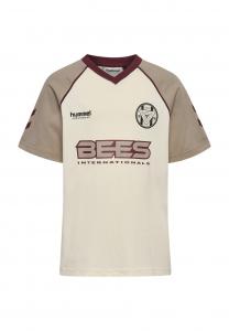 Футболка Hummel REG V-NECK BEES S/S, Tofu/Off-White