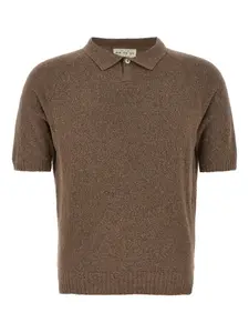 Рубашка поло с подолом в рубчик Ma'ry'ya, коричневый