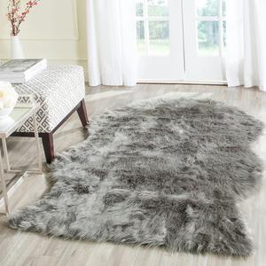 Ковер SAFAVIEH, 122 x 183 см, Faux Sheep Skin Collection Dark Grey FSS118B Silken Glam