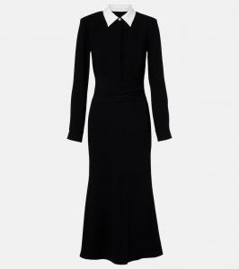 Сатиновое платье миди из крепа Roland Mouret, Black
