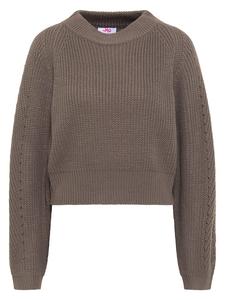 Женский вязаный свитер серого цвета myMo