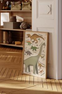 Плакат с цитатой динозавры Poster & Frame, 50x70 см, зеленый