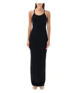 Платье-Макси без рукавов из ребристого хлопка ÃTerne, черный