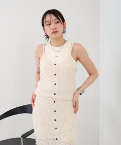 Топ из тюлевой ленты и пряжи