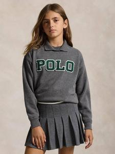 Детский поло-джемпер из хлопковой смеси Ralph Lauren, Flannel Heather